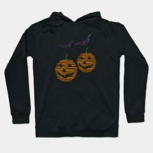 Halloween Pumpkin smiles with bat Hoodie